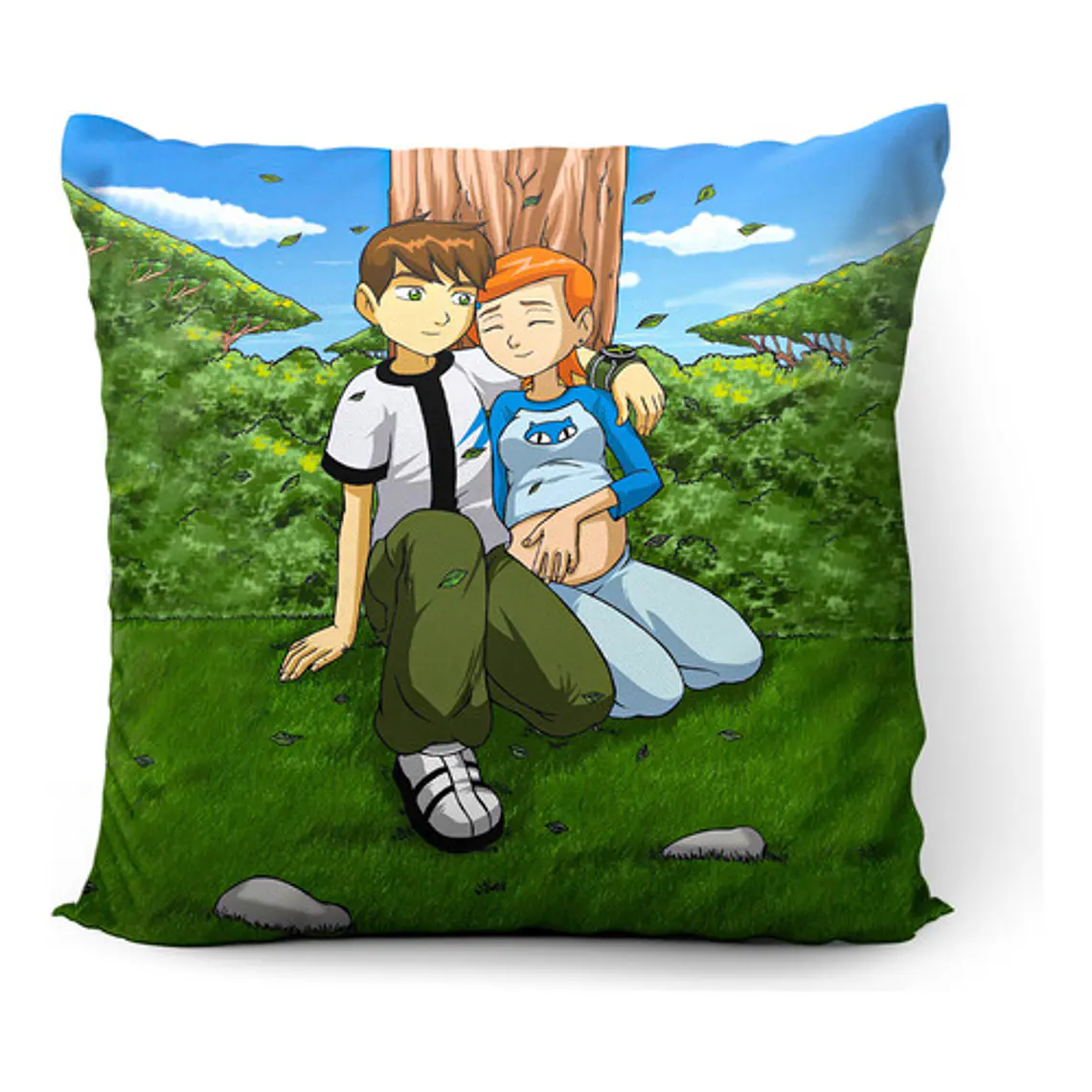 Cojín Ben 10 Y Gwen Embarazada Meme Cursed 45x45cm Vudú Love 1