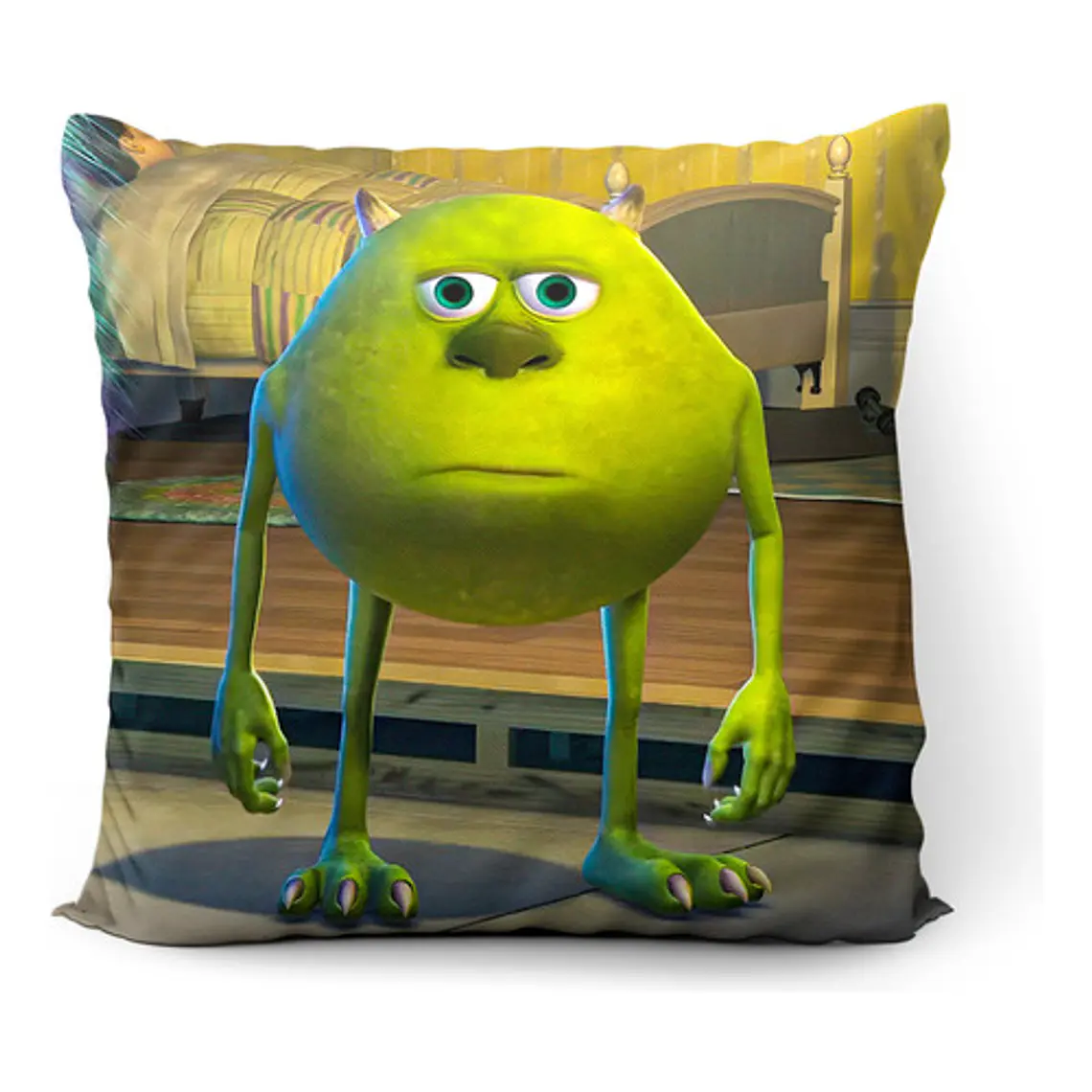Cojín Mike Wazowski Poker Face Meme Cursed 45x45cm Vudú Love 1