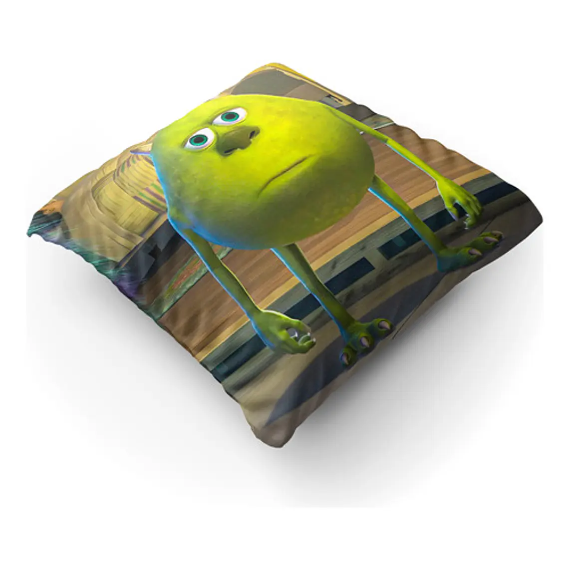 Cojín Mike Wazowski Poker Face Meme Cursed 45x45cm Vudú Love 2