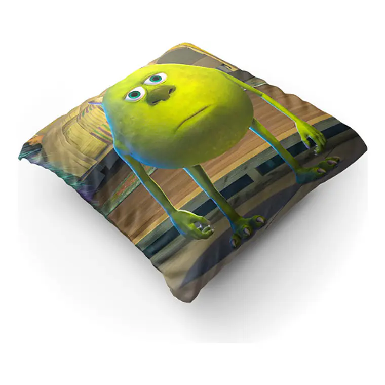 Cojín Mike Wazowski Poker Face Meme Cursed 45x45cm Vudú Love 2