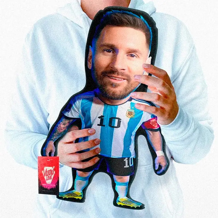 Cojín Peluche Messi Chiquito Argentina 40cm Vudú Love 1
