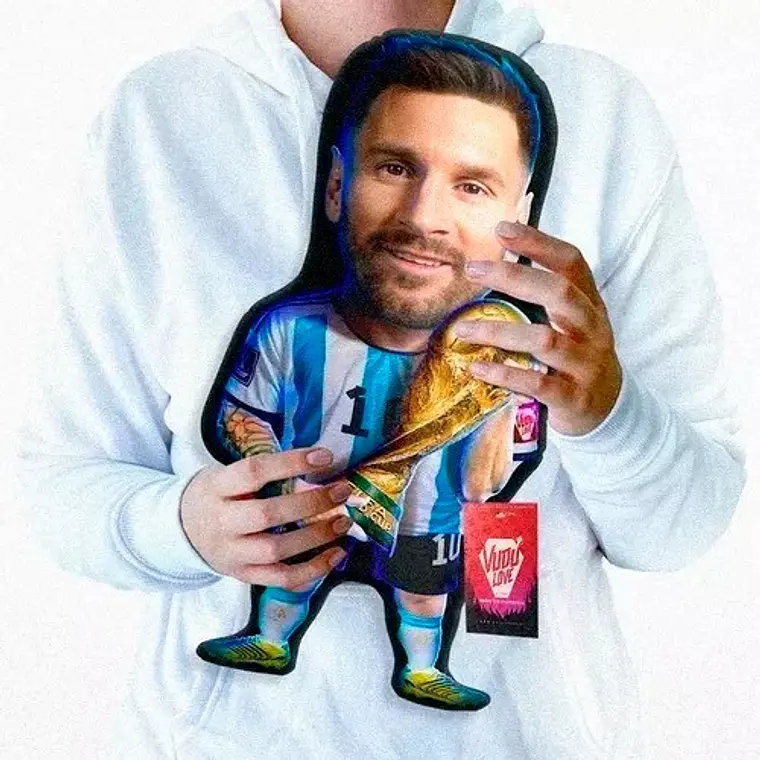 Cojín Messi Chiquito Campeón Del Mundo 40cm Vudú Love 1