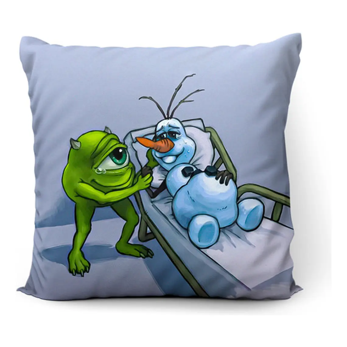 Cojín Mike Y Olaf Embarazado Meme Cursed 45x45cm Vudú Love  1