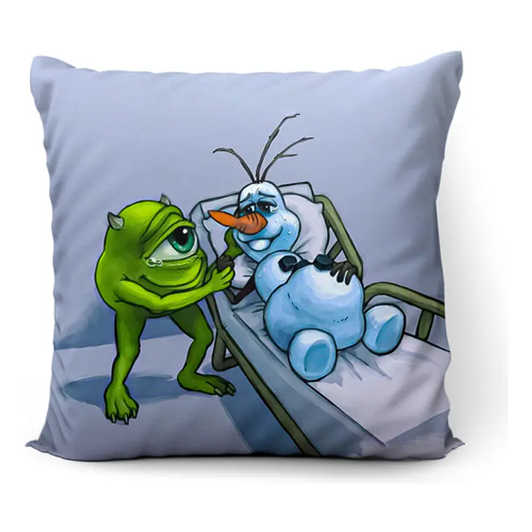 Cojín Mike Y Olaf Embarazado Meme Cursed 45x45cm Vudú Love  1
