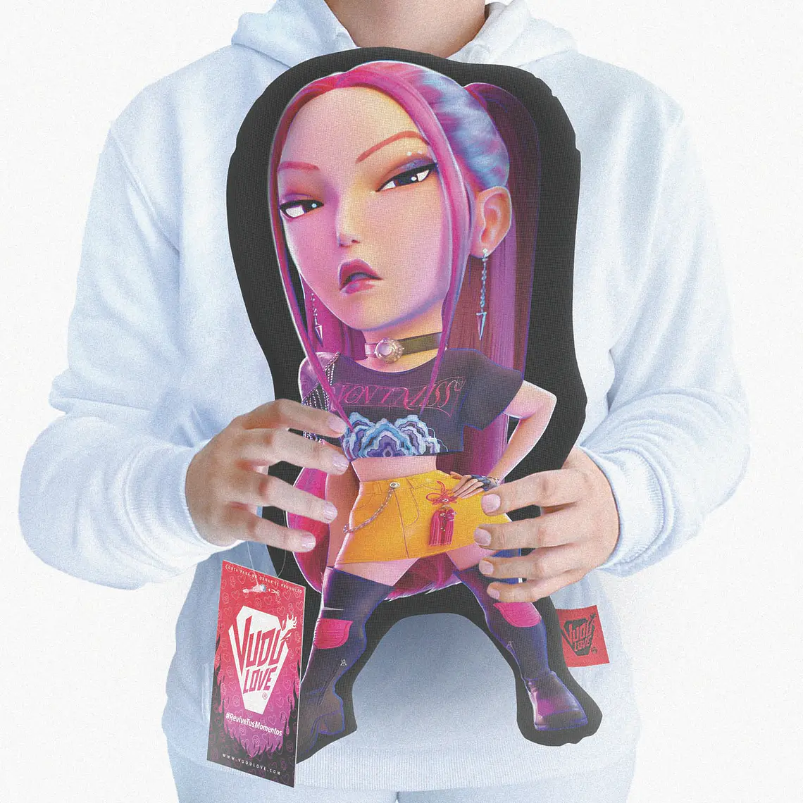 Cojín Guerreras Kpop Mira Chiquita 40cm Vudú Love 1