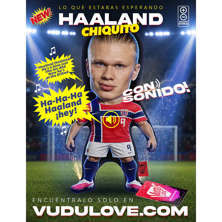Erling Haaland Chiquito con sonido 30 cm Vudú Love 1