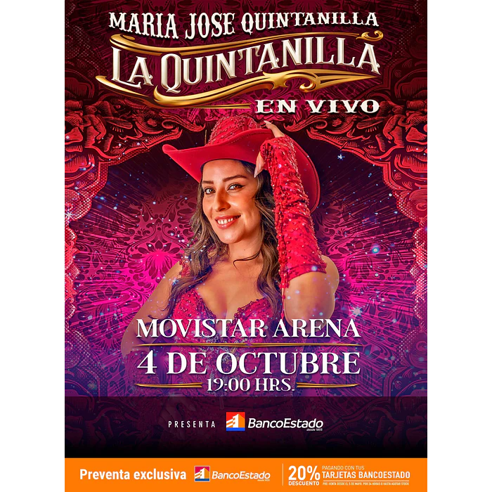 MARIA JOSE QUINTANILLA - Movistar Arena 4 de Octubre 2026 1