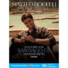MATTEO BOCELLI - FALLING IN LOVE WORLD TOUR - Movistar Arena 21 de Octubre 2026