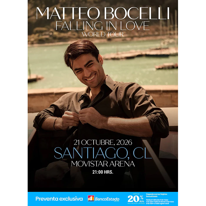MATTEO BOCELLI - FALLING IN LOVE WORLD TOUR - Movistar Arena 21 de Octubre 2026 1