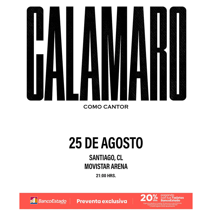 ANDRES CALAMARO - Movistar Arena 25 de Agosto 2026 1