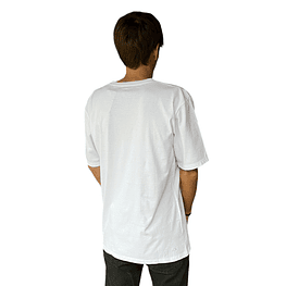 POLERA MANGA CORTA HOMBRE BLANCA WAVES PLAIN POCKET