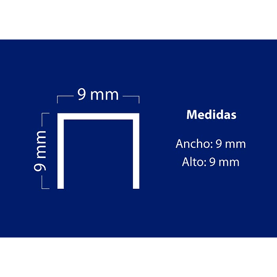 Grapas plásticas U-9 - Fijaciones para maderas - 9mm - Cajas de 3.000 unidades - VYTEC