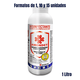 Desinfectante largo plazo AMONDET® - Amonio Cuaternario de 5ta generación - Formato de 1 Litro - IndustrialNano®