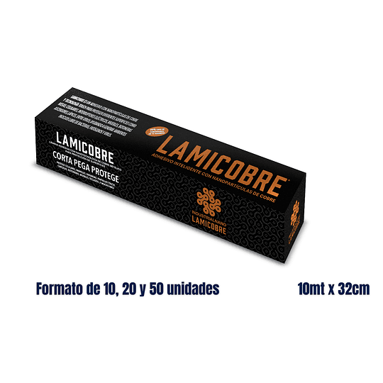 Lamicobre® - Lámina para protección de superficies - Formato 10m x 32cm alto - IndustrialNano®