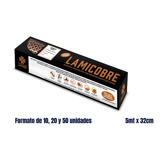 Lamicobre® - Lámina para protección de superficies - Formato 5m x 32cm alto - IndustrialNano®