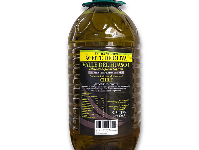 Aceite de Oliva Extra Virgen 5 lts. VALLE DEL HUASCO