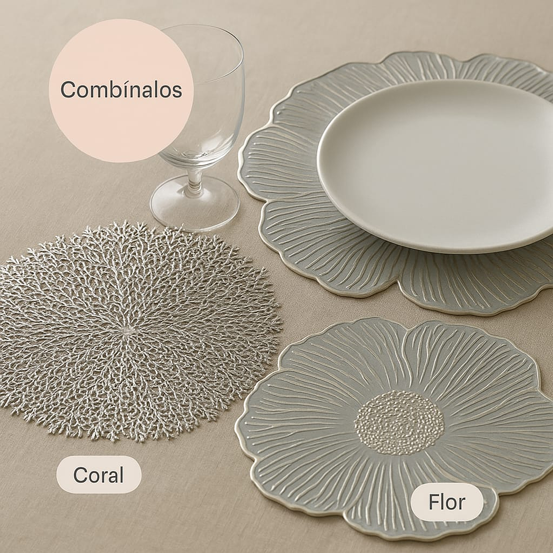 Centro de mesa decorativo Wa•Wu – Diseños Coral, Flor y Luna 5