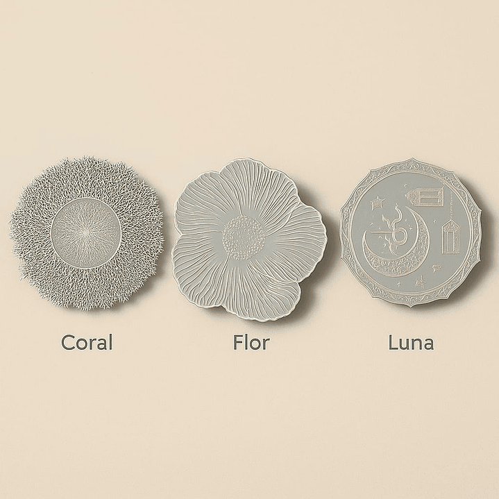 Centro de mesa decorativo Wa•Wu – Diseños Coral, Flor y Luna 8