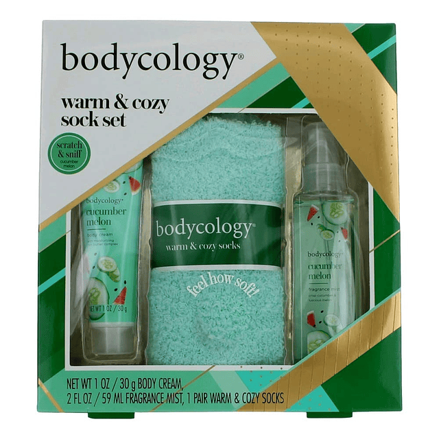 Set de regalo de 3 piezas Bodycology. Crema corporal, niebla