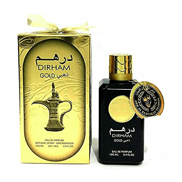 Ard Al Zaafaran Dirham Gold Eau De Parfum Spray, 3.4 onzas (