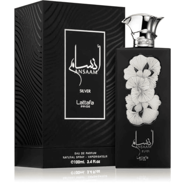 Lattafa Ansaam Silver Eau De Parfum Spray para unisex, 3.4 o