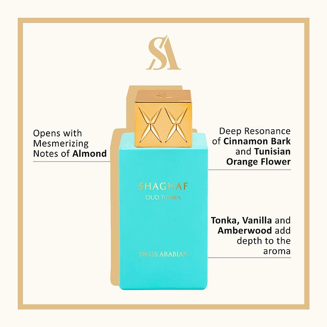 Swiss Arabian Shaghaf Oud Tonka - Perfume de vainilla con cá