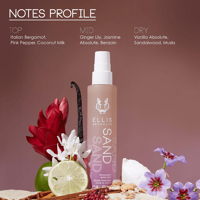 Ellis Brooklyn SAND Body Mist - Spray corporal de perfume li