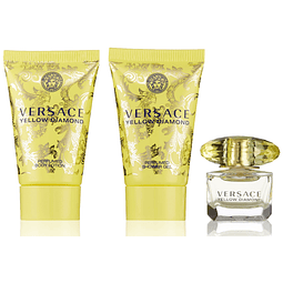 Versace mini set de regalo de 3 piezas con diamantes amarill