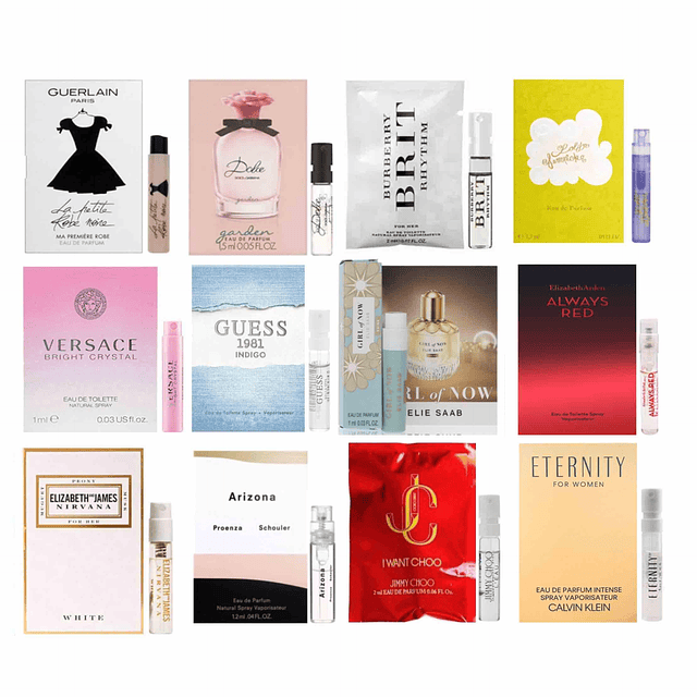 Colección de muestras de perfumes de diseñador para mujeres