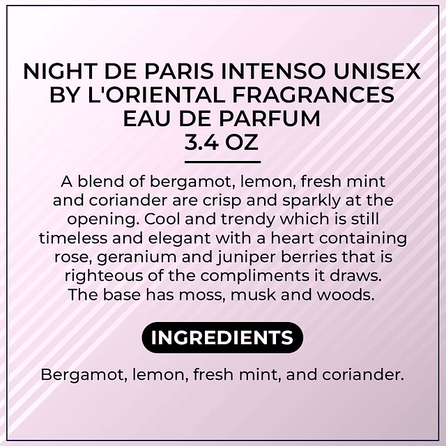 L'ORIENTALE FRAGRANCES Night De Paris Intenso Eau De Parfum