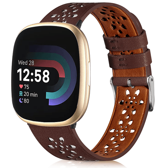 Bandas de cuero para Fitbit Versa 3 bandas/Versa 4 bandas pa