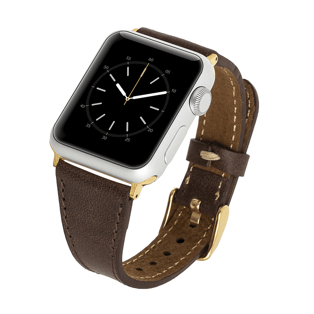 Messina Correa de cuero delgada compatible con Apple Watch U