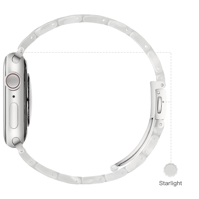 Compatible con Correa iWatch 38 mm 40 mm 41 mm Resina Livian