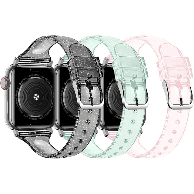 Compatible con Apple Watch Band, Paquete de 3 Correas de Sil