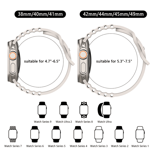 Correas de silicona Ocean compatibles con Apple Watch Band U