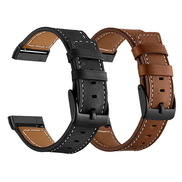 Correa de cuero compatible con Fitbit Sense/Versa 3 bandas,