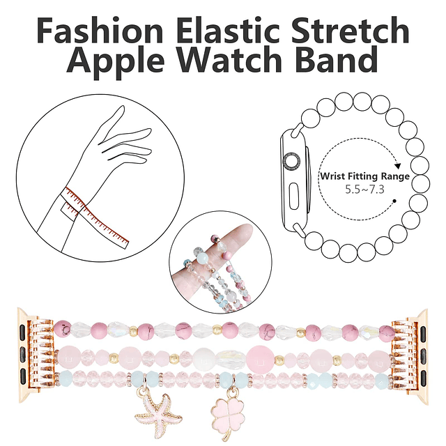 Pulsera con cuentas compatible con correas de Apple Watch de