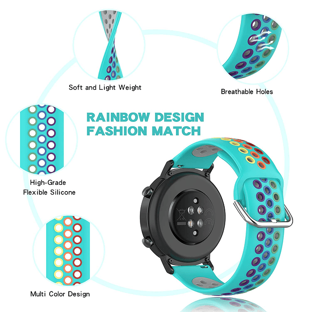 BANLOUKA Rainbow Correas de reloj compatibles con Garmin For