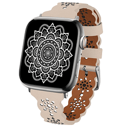 Correa de cuero con encaje compatible con Apple Watch 42 mm,