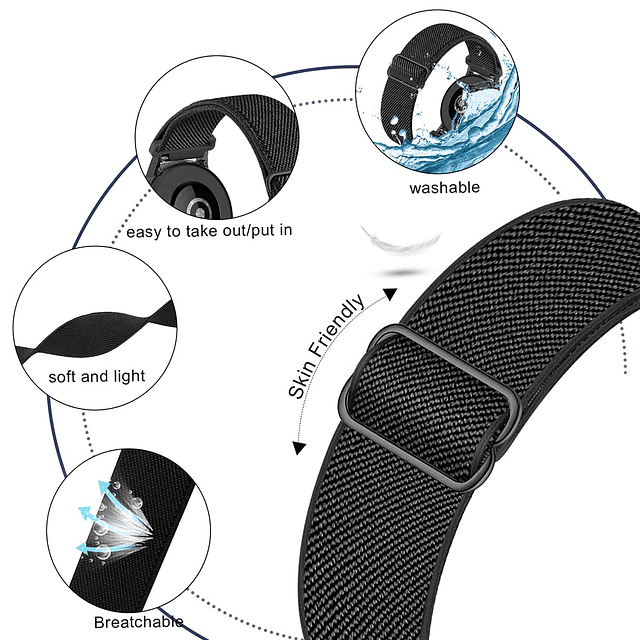 Paquete de 6 bandas elásticas de nailon compatibles con Amaz