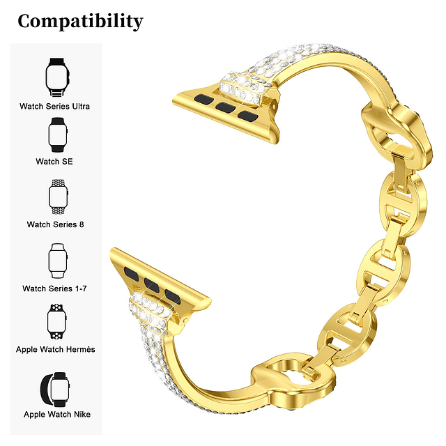 Bling Band para Apple Watch Band 38 mm, 40 mm, 41 mm, 42 mm,