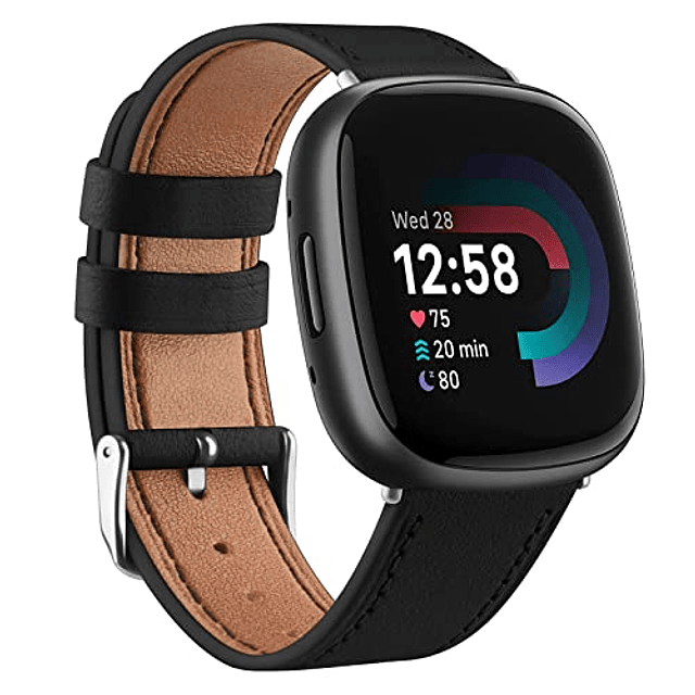 Bandas de cuero compatibles con Fitbit Versa 4 bandas/Fitbit