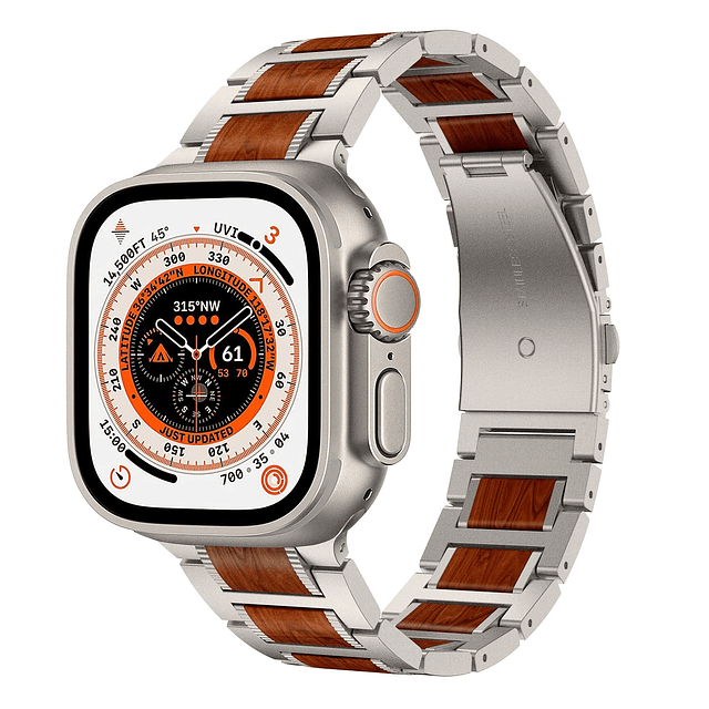 Compatible con Apple Watch Ultra 2 Band 49 mm, Madera Natura