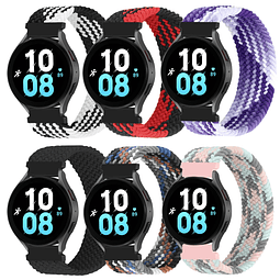 Paquete de 6 bandas trenzadas de 20 mm compatibles con reloj