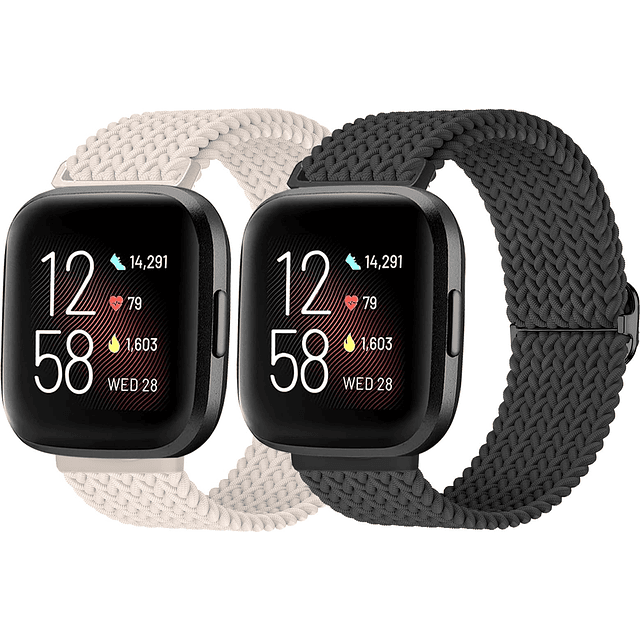 Paquete de 2 bandas elásticas compatibles con Fitbit Versa 2