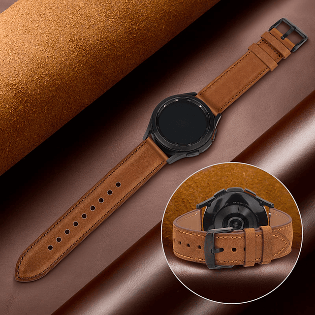 Correa de cuero para reloj inteligente Fossil para hombre Ge