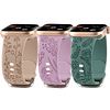 Bandas deportivas con grabado floral compatibles con Apple W