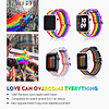 Rainbow Watch Band compatible con Apple Watch, pulsera de na