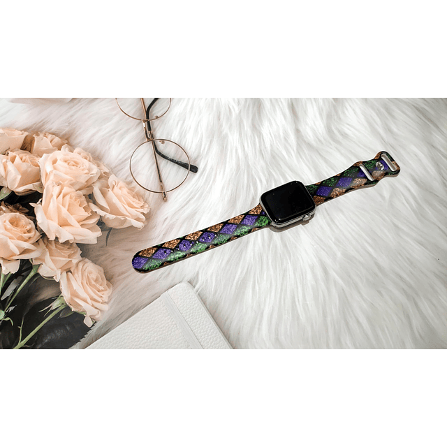 Mardi Gras - Correas para IWatch a cuadros, 38 mm, 40 mm, 41