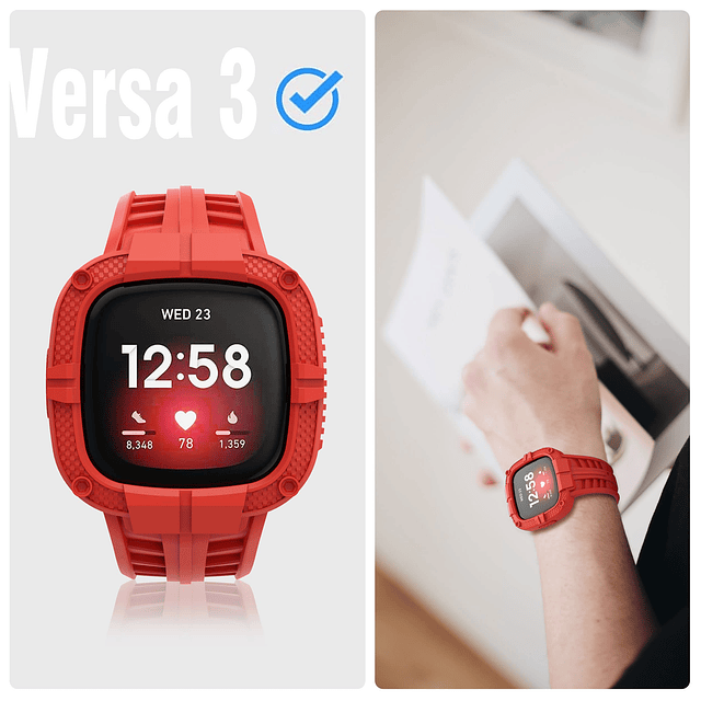 compatible con bandas Fitbit Versa 3/Fitbit Sense con funda